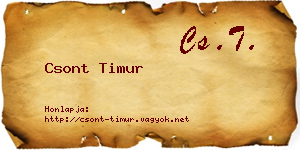 Csont Timur névjegykártya